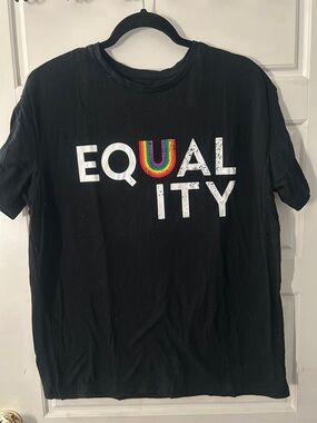 Target Black Short-Sleeve Tee with Rainbow U 'EQUAL ITY' Graphic